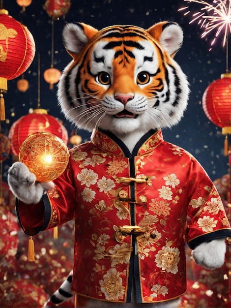 Tiger Character Illustration Lunar New Year Festival