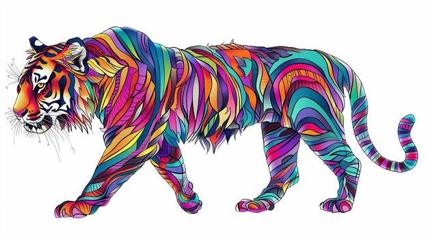 Tiger Coloring Art for Kids