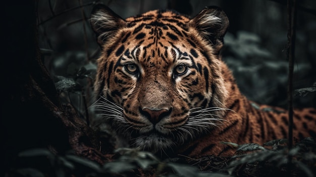 A tiger in the dark