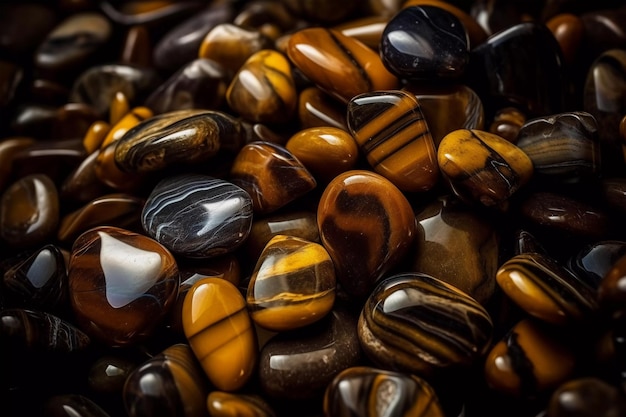 Tiger Eye Stone Background Goldenbrown Tiger Eye stone showcasing its intricate patterns