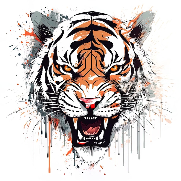 Tiger face art illustration