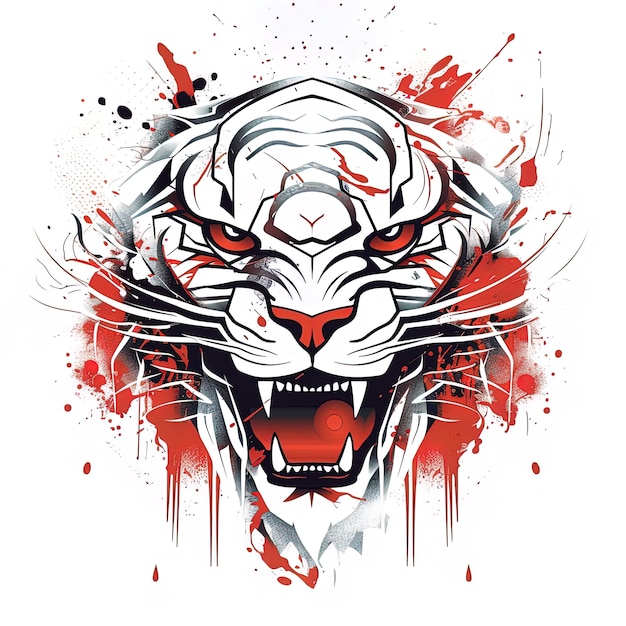 Tiger face art illustration