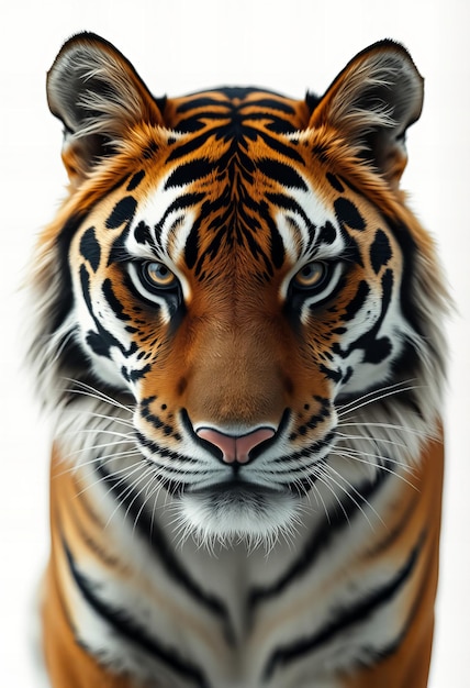 Tiger face isolated on white background