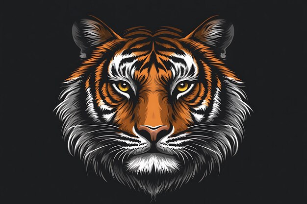 A tiger face for tshirt design