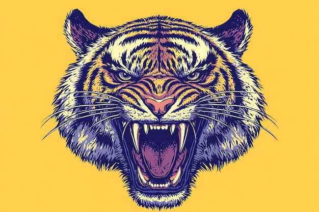 A tiger face for tshirt design