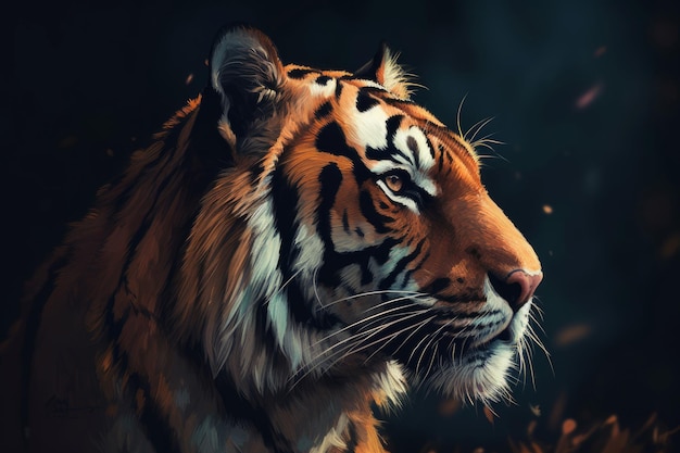 Tiger head closeup cinematic Generate Ai