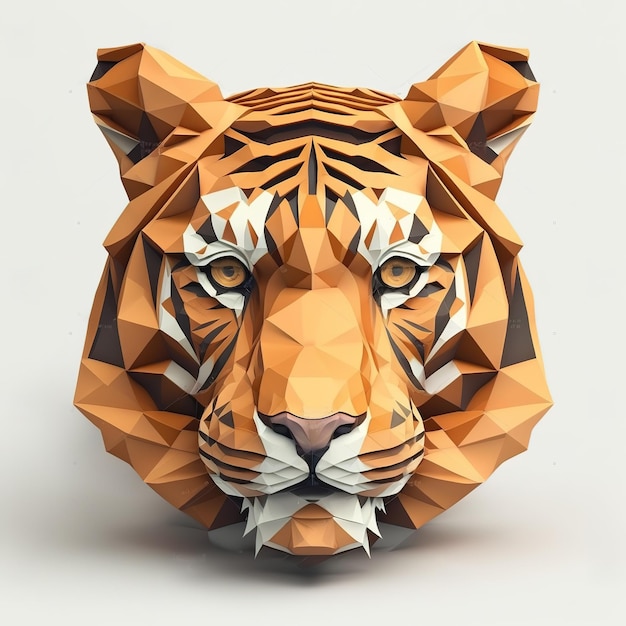 A tiger head with a white background