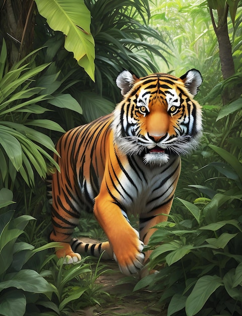 Tiger in the jungle ai generated