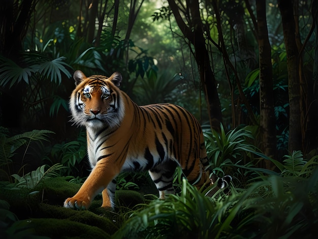 Photo a tiger in the jungle with the words tiger on the front