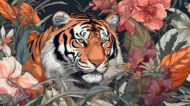 A tiger in the jungle