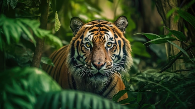 A tiger in the jungle