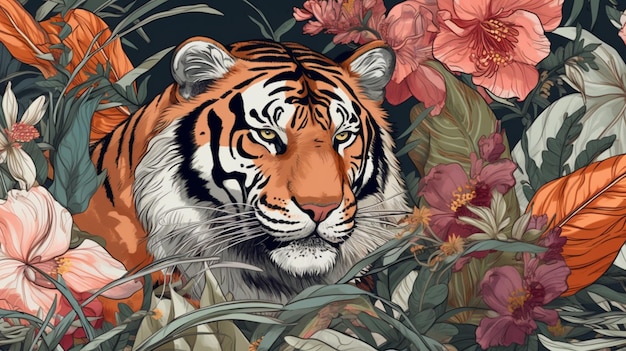 A tiger in the jungle