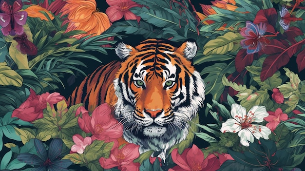 A tiger in the jungle