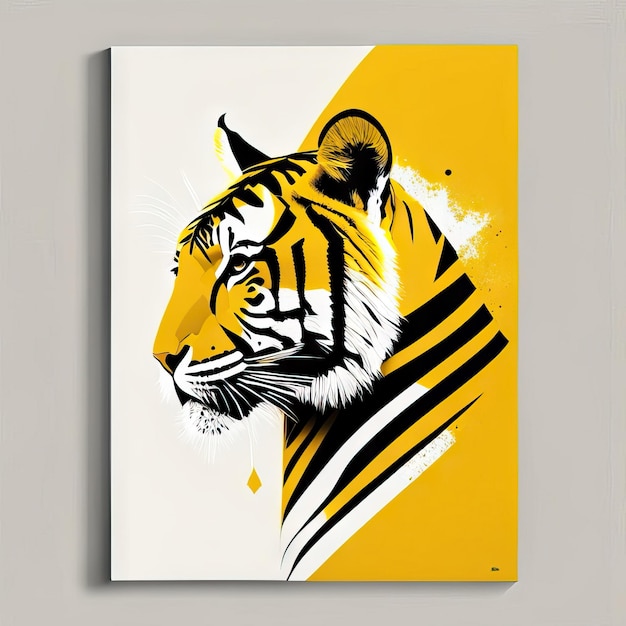 Photo tiger minimalist illustration