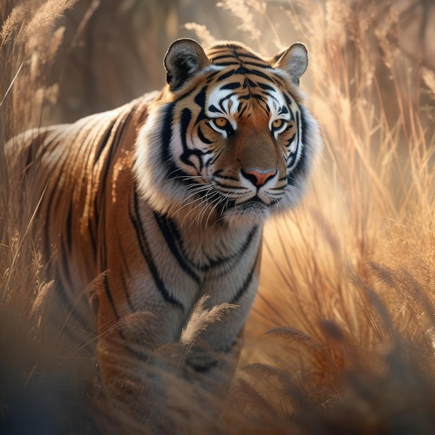 Tiger in natural habitat generative AI