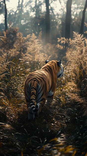 Photo tiger in nature cinematic photography