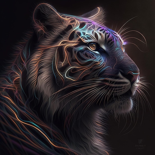 Tiger neon light image