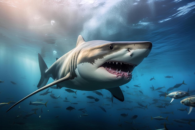 Tiger shark in natural ocean environment