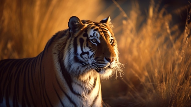 A tiger in the wild