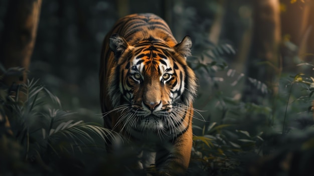 A tiger in the wild