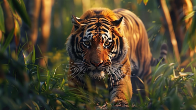 A tiger in the wild