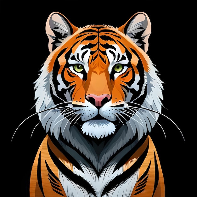 A tiger with a black background and a black background.