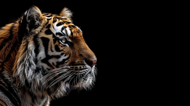 Photo tiger with a black background