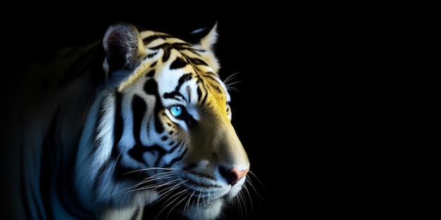 A tiger with blue eyes