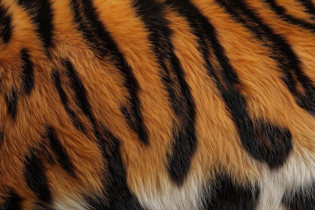 Tigers back fur with distinctive black and orange stripes captured in close up with fine texture