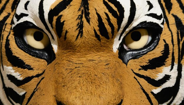 Photo a tigers eyes are shown with a tiger on the face