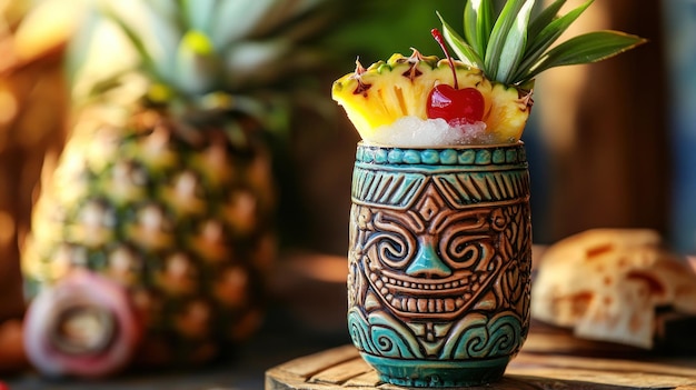 Tiki Cocktail in a Traditional Mug