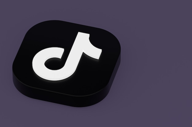 Tiktok application logo rendering on Purple