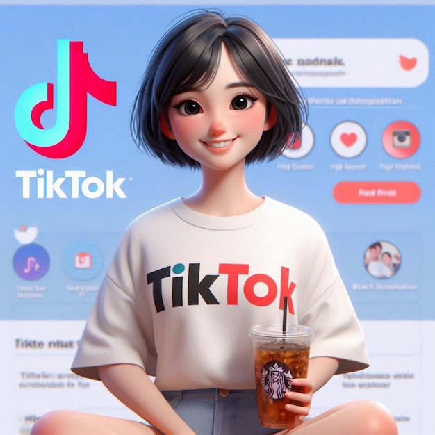 Tiktok profile design with male and female