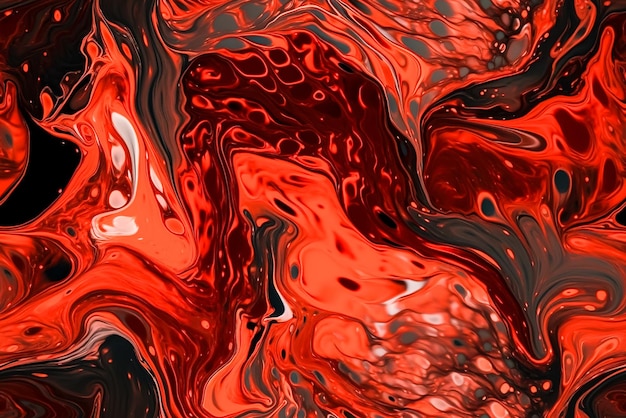 Tile Seamless pattern Abstract background of red and black mixed paints Liquid marble pattern Generative AI