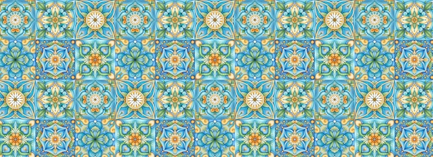 Tile with ornamental pattern Detailed traditional tiles Valencian tiles Majolica ornament