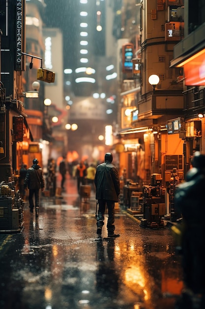 tilt shift anamorphic analog photograph of blade runner 2049