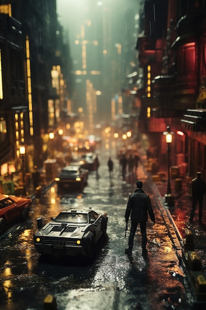 tilt shift anamorphic analog photograph of blade runner 2049