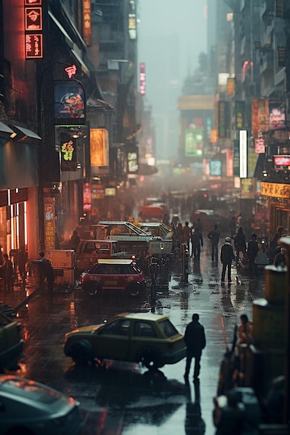 tilt shift anamorphic analog photograph of blade runner 2049