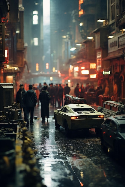 tilt shift anamorphic analog photograph of blade runner 2049