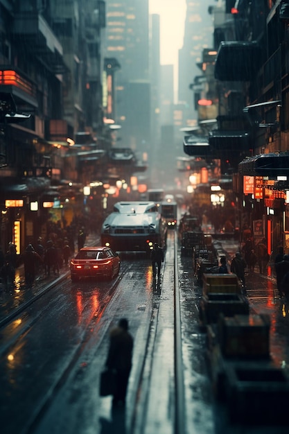 tilt shift anamorphic analog photograph of blade runner 2049