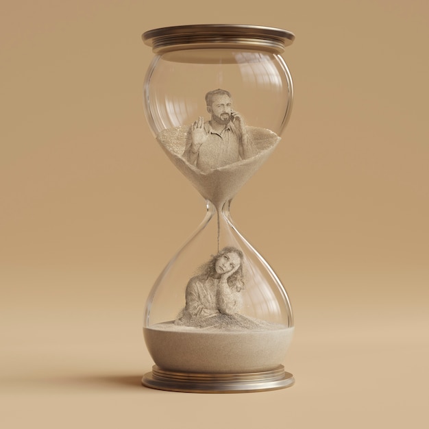 Time is running out concept with hour glass