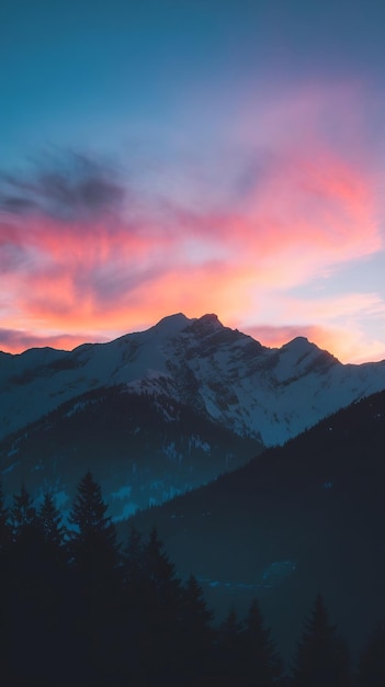 Photo time lapse of early morning mountains