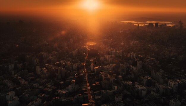 time lapse of sunset over the city time lapse sunset over the city time lapse sunset generative AI