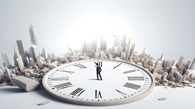 Time management concept Clock visual art graphic illustration commercial background Business idea