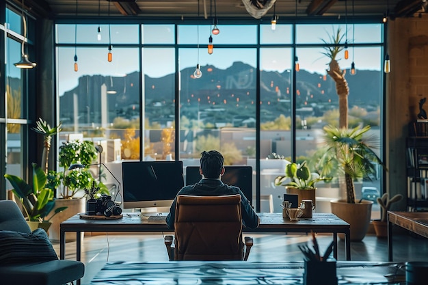 A time for relax Young tired casual businessman relaxing at the desk in his office