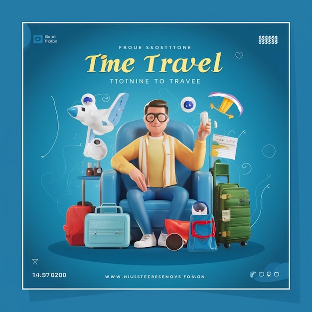 Time to travel social media post design