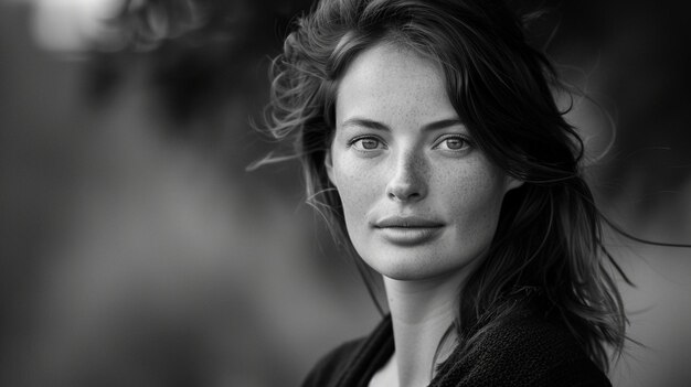 Timeless Beauty Monochrome Portrait of a Confident Woman