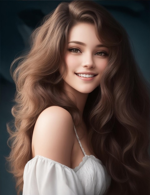 Timeless Beauty A Radiant Portrait Capturing Elegance and Grace generative ai