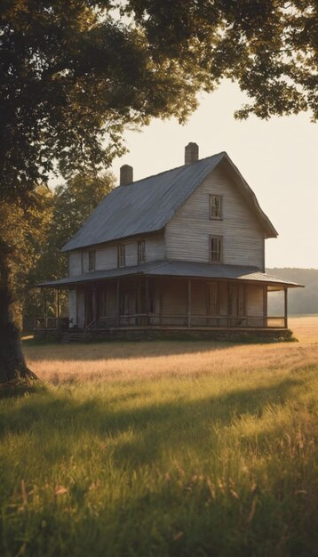 Photo timeless comfort a journey through the cozy interior of the vintage farmhouse