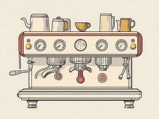 Photo timeless craftsmanship a classic coffee machine illustration